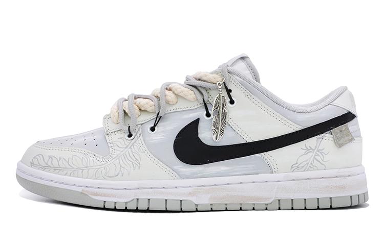 Nike Dunk Anti-Slip And Wear-Resistant Lightweight Low-Top Skateboard Shoes Men's Gray White