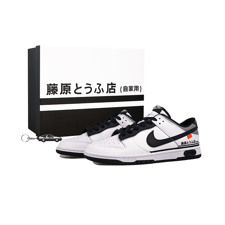 Nike Dunk RISK Racing Theme Mio Akiyama Tofu Shop Non-slip Lightweight Low-Top Skateboard Shoes Unisex Black White