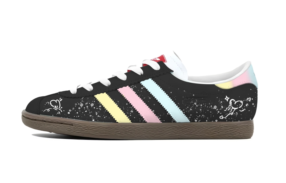 Adidas Originals Stadt Love Of The Rainbow Low top German Army Trainers Unisex Black White Yellow Blue Pink