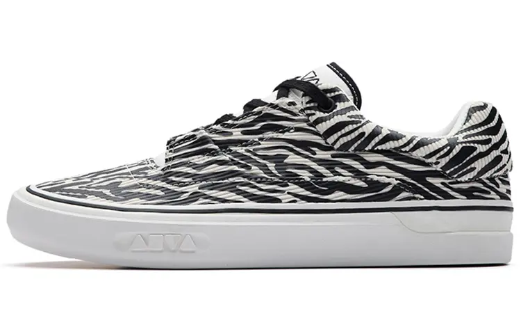 Anta Ao Li MD Zebra Print Abrasion Resistant Slip Resistant Coverage Low top Skateboard Shoes Men's White Black