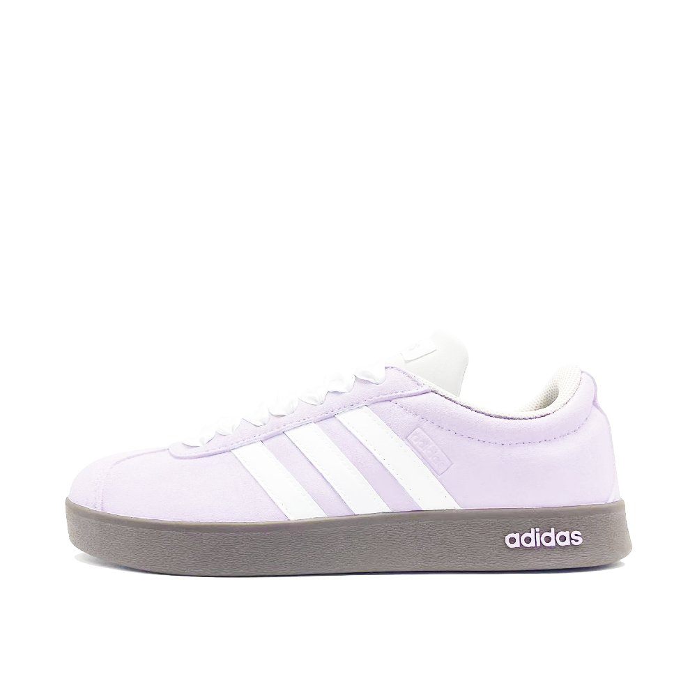 Adidas VL COURT 2.0 Purple Brocade Coverage Abrasion Resistant Low Top Skateboard Shoes Unisex Purple White