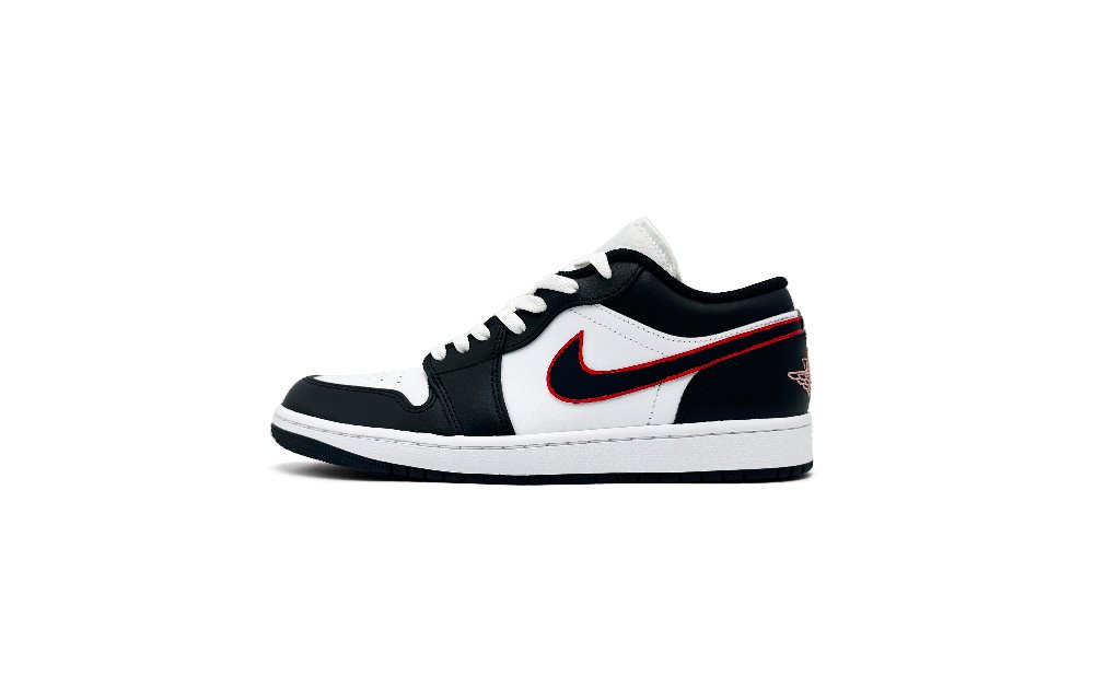 Jordan Air Jordan 1 Abrasion Resistant Low Top Vintage Basketball Shoes Men's Black Red