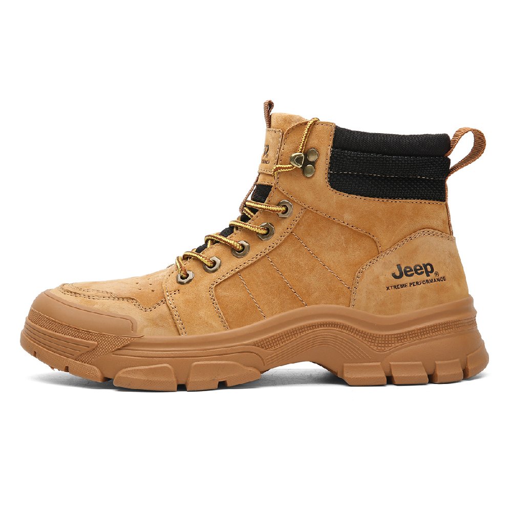Jeep Anti-Slip Wear-Resistant High-Top Outdoor Shoes Men's Golden