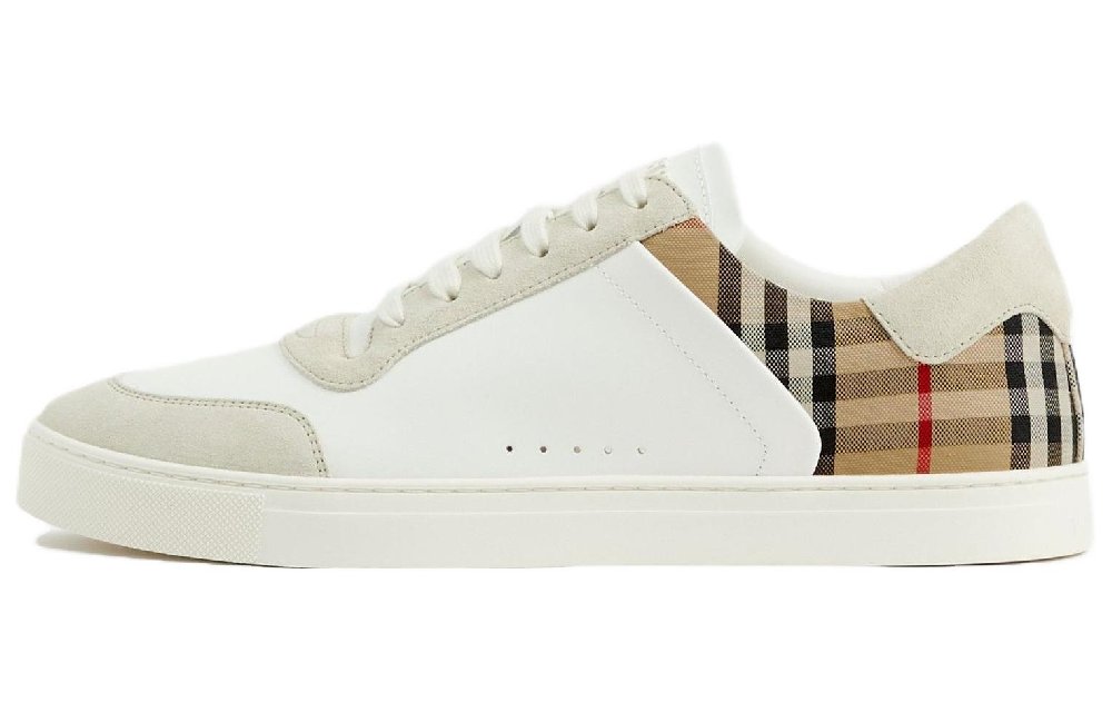 Burberry Check Panelled Sneakers 'Natural White Archive Beige'