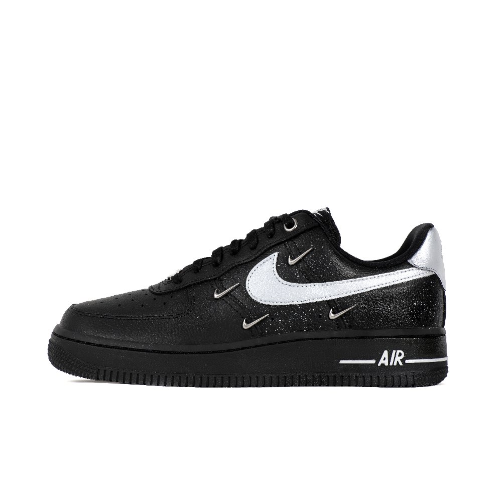 Nike Air Force 1 Anti Slip Wear Resistant Low Top Skateboard Shoes Women's Black Silver