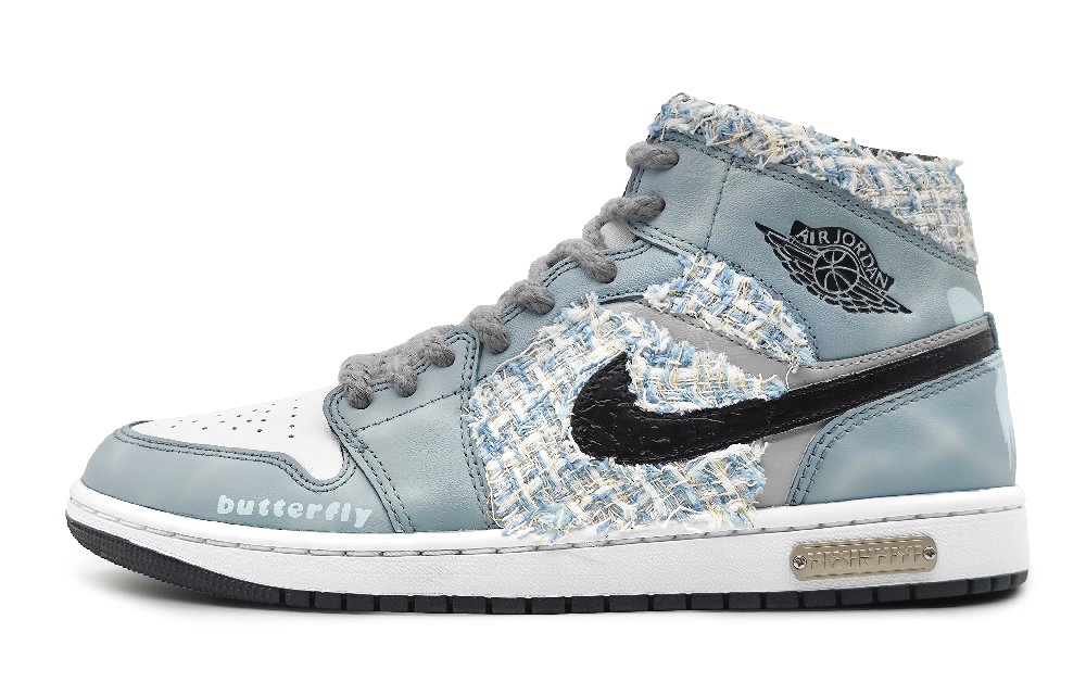 Jordan Air Jordan 1 Mid High Top Vintage Basketball Shoes GS Blue