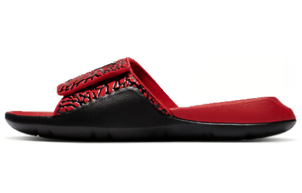 JORDAN Hydro 7 Red Burst Crack Slippers Gs