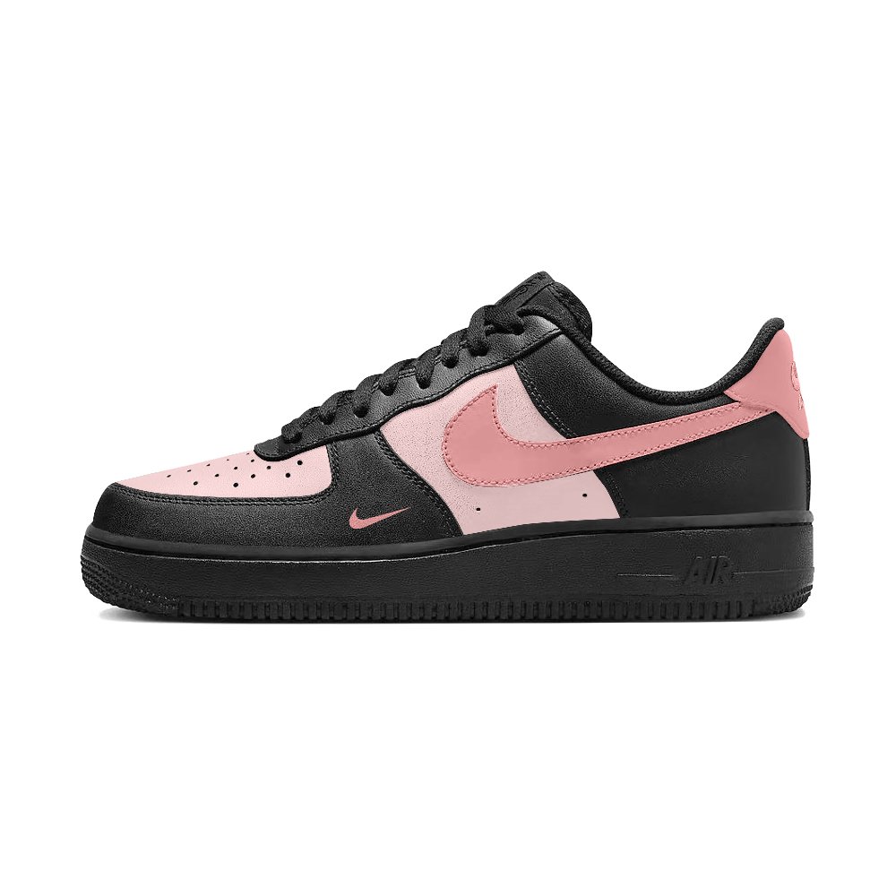 Nike Air Force 1 Abrasion Resistant Low Top Skateboard Shoes Unisex Black Pink