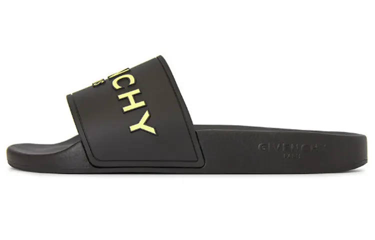 Givenchy Paris Flat Sandals Black Yellow