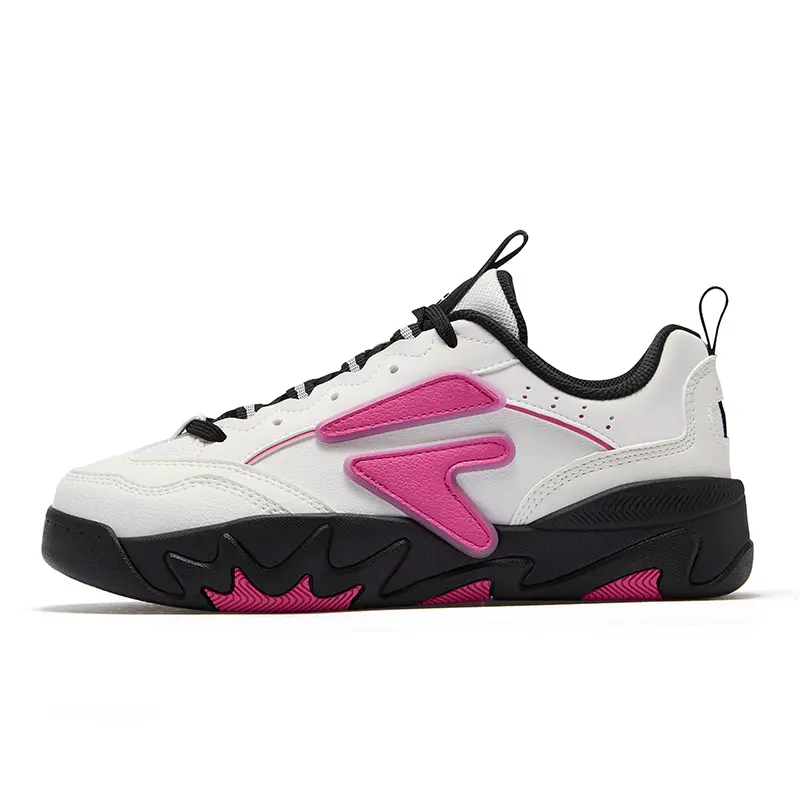 FILA FUSION NOLLIE II Pig Leap Shoes Skateboard Shoes Women's Snow/Fluorescent Pink