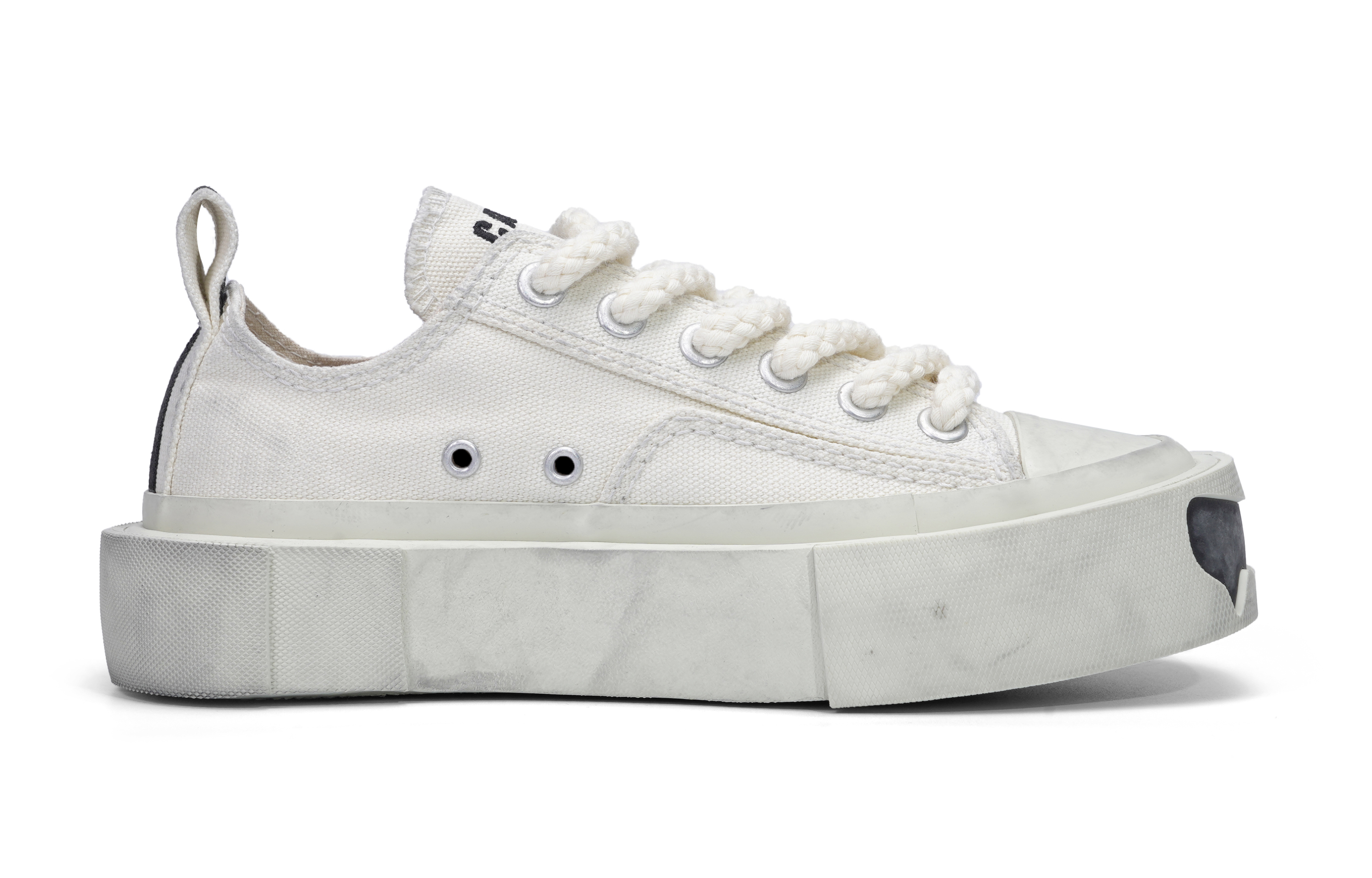 CROOKED CARD Anti-Slip And Wear-Resistant Breathable High-Top Canvas Shoes Unisex Ecru