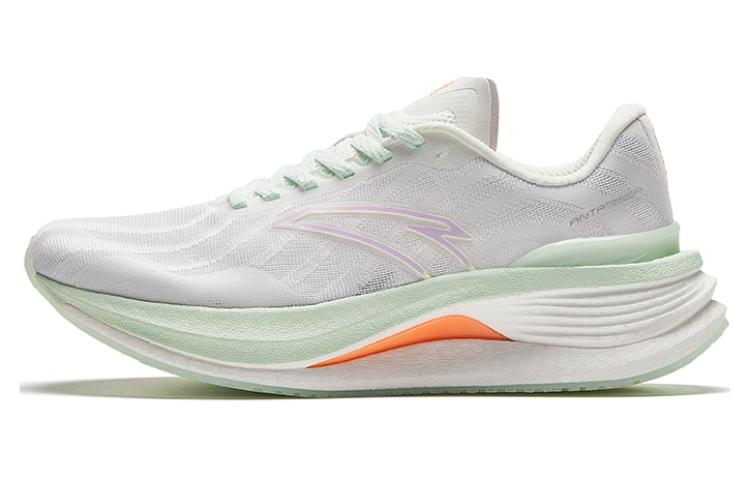 Anta Cushioning Wear Resistant Low Top Running Shoes Women's White Green Orange