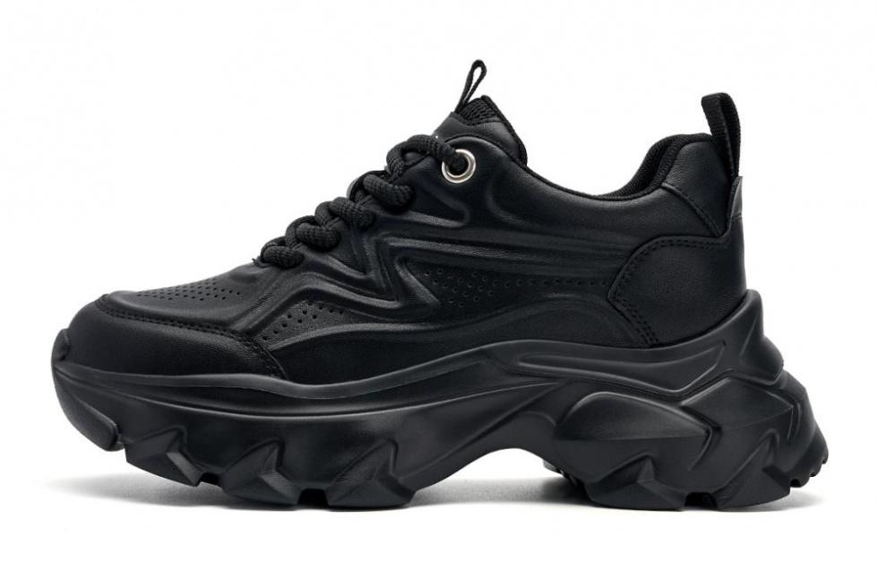 EBLAN Height Increasing Lightweight Low-Top Chunky Sneakers Women's Black