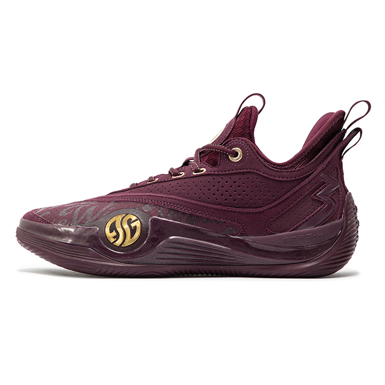 361° Zen VI PRM Wine Cushioning Anti-Slip And Wear-Resistant Low-Top Basketball Shoes Men's Deep Berry