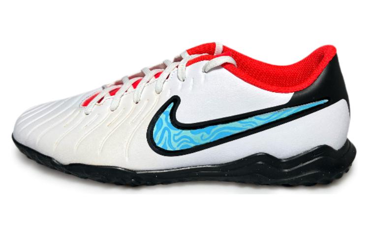 Nike Tiempo Legend 10 TF Rubber Broken Studs Anti-Slip Wear-Resistant Soccer Shoes Men's White