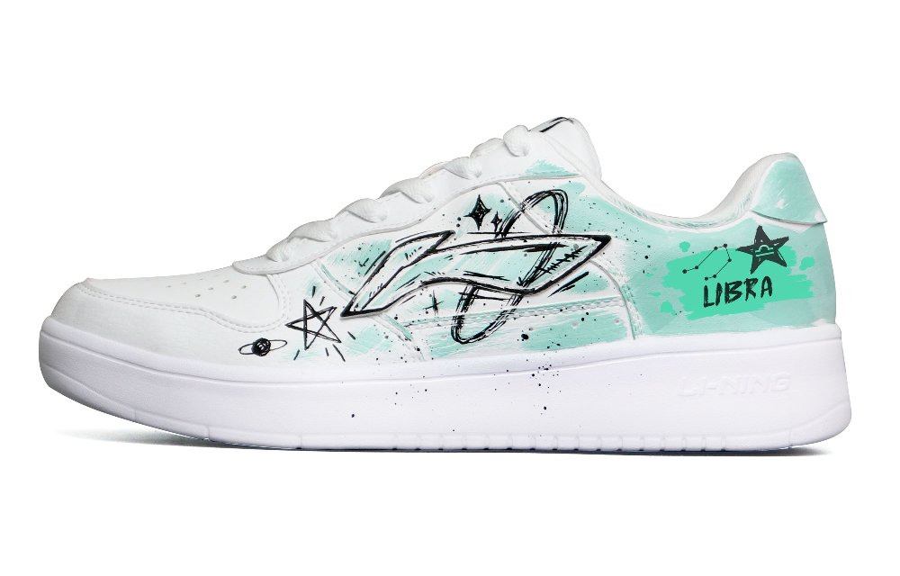 LiNing Pontoon Boats Anti-Slip And Wear-Resistant Breathable Low-Top Skateboard Shoes Men's White Black Green