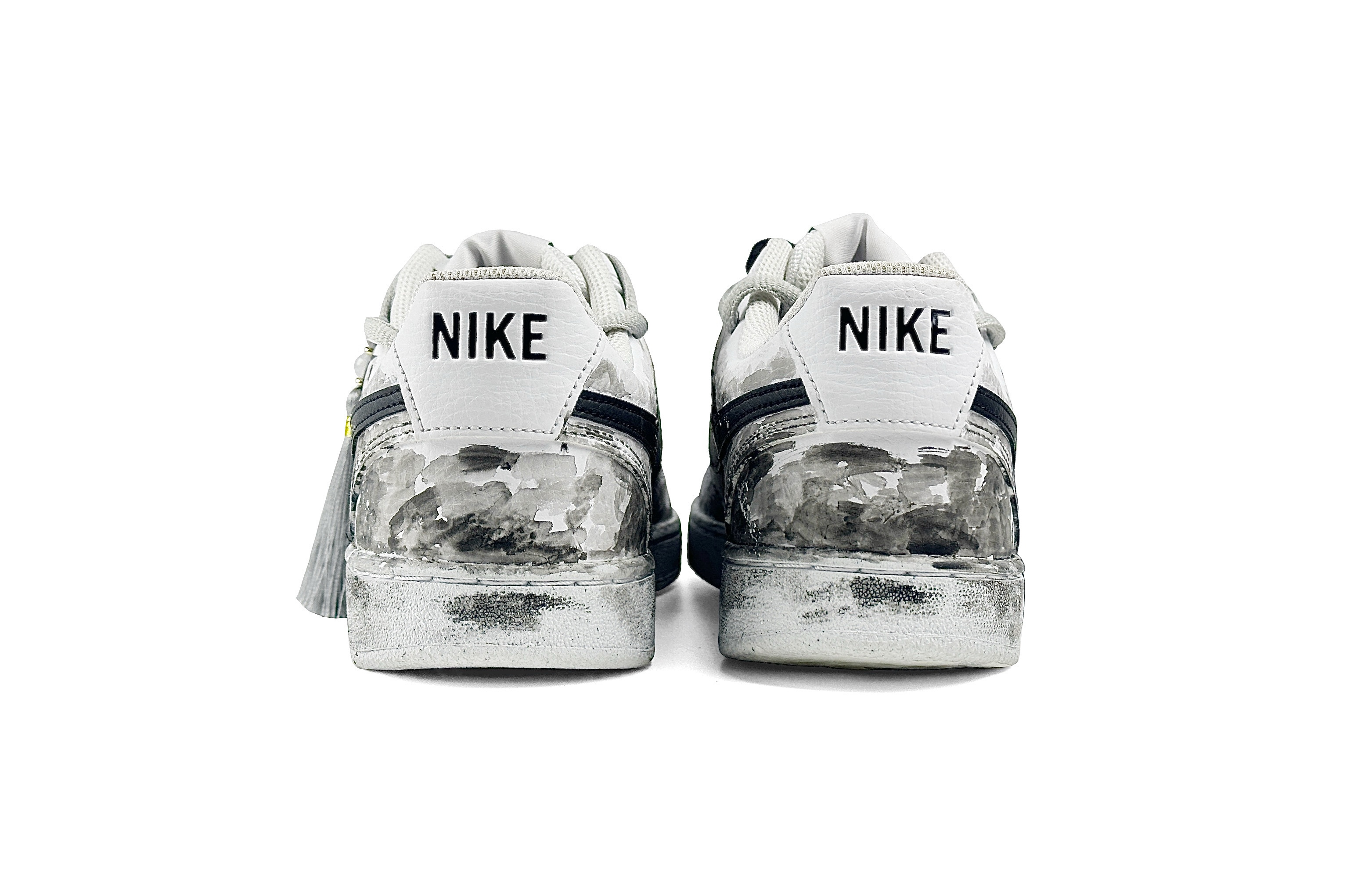Nike Court Vision 1 Anti-Slip Wear-Resistant Low-Top Skateboard Shoes Unisex White Black купить в интернет-магазине Yoocart с быстрой доставкой по России.