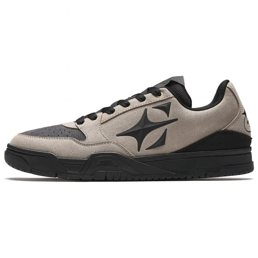 Anta Abrasion Resistant Breathable Low top Skateboard Shoes Men's Gray Black