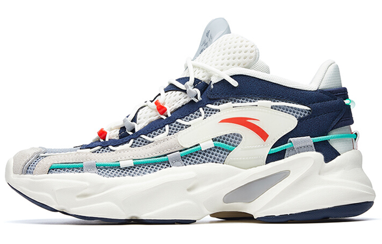 Anta Walker Anti-Slip Wear-Resistant Low-Top Running Shoes White Blue