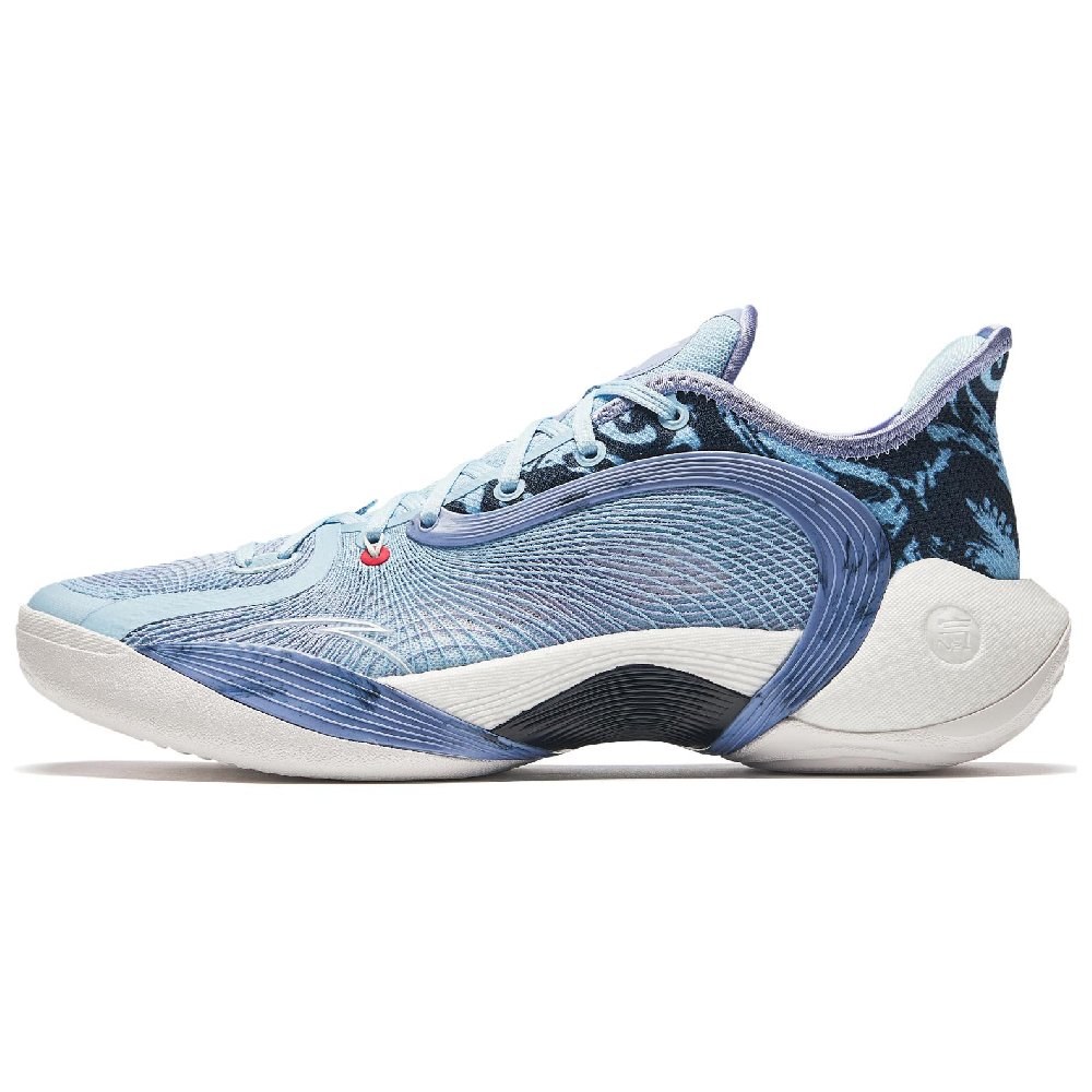 Anta Three Points Of Rain 2 Generations Shock Absorbers Slip Resistant Low top Basketball Shoes Men's Lilac Blue
