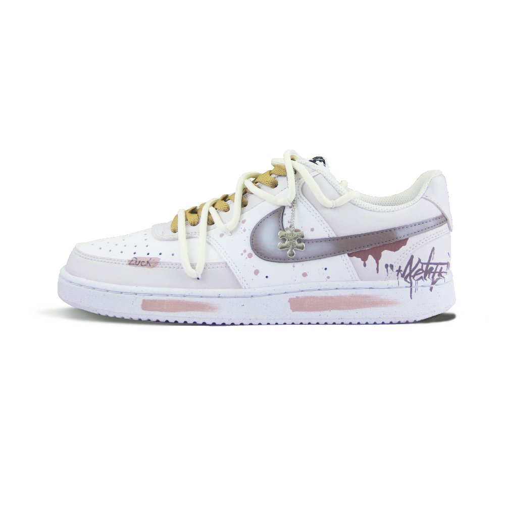 Nike Court Vision 1 Character Graffiti Low-Top Skateboard Shoes Men's White