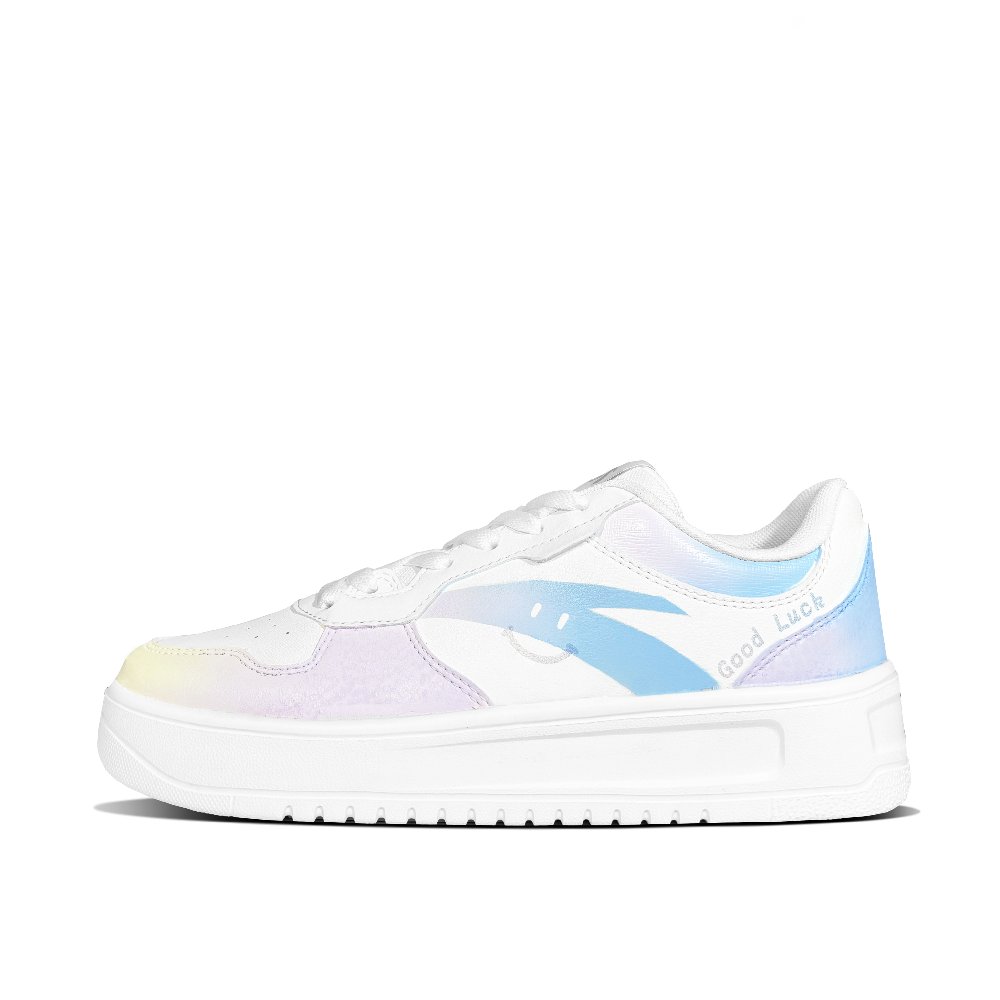 Anta Relaxed Wear resistant And Lightweight Low Top Skateboard Shoes Women's Purple Blue White