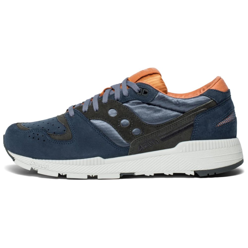 Saucony Cushioning Wear-Resistant Low-Top Running Shoes Men's Blue Brown