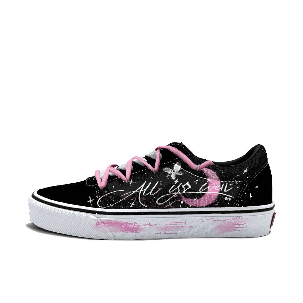 Vans Ward Abrasion Resistant Low Top Skateboard Shoes Men's Blue Pink