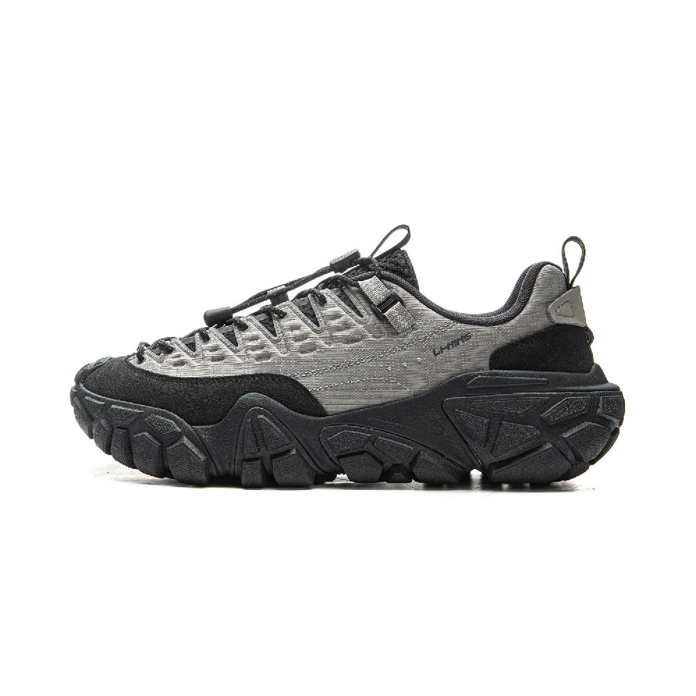 LiNing Dunes Cushioning, Slip Resistant, Abrasion Resistant Support Low Top Casual Shoes Men's Gray Black