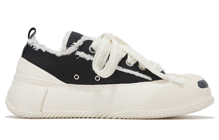 VESSEL Basic Cotton Candy Low top Canvas Shoes Unisex Black White