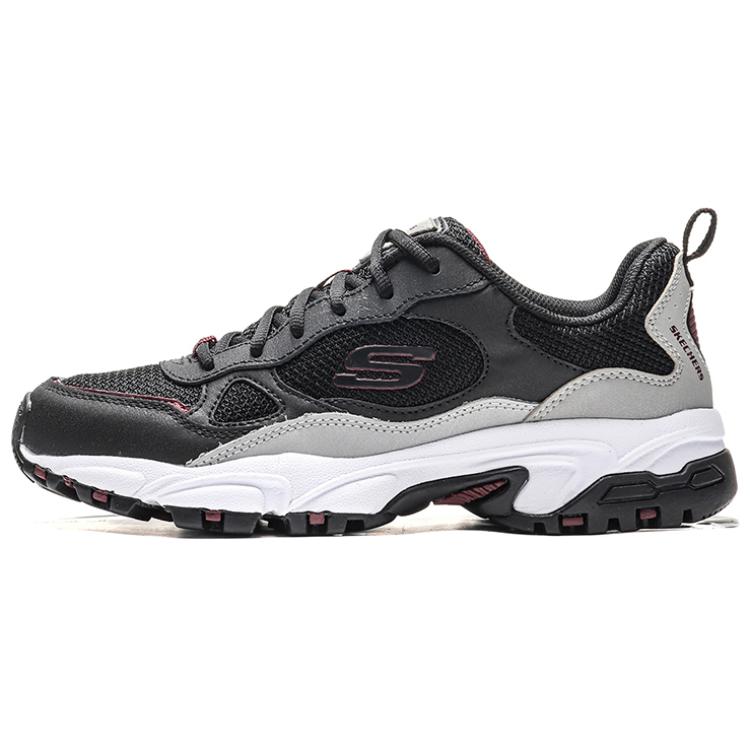 Skechers Slip-Resistant Low-Top Chunky Sneakers Men's Black Gray Color