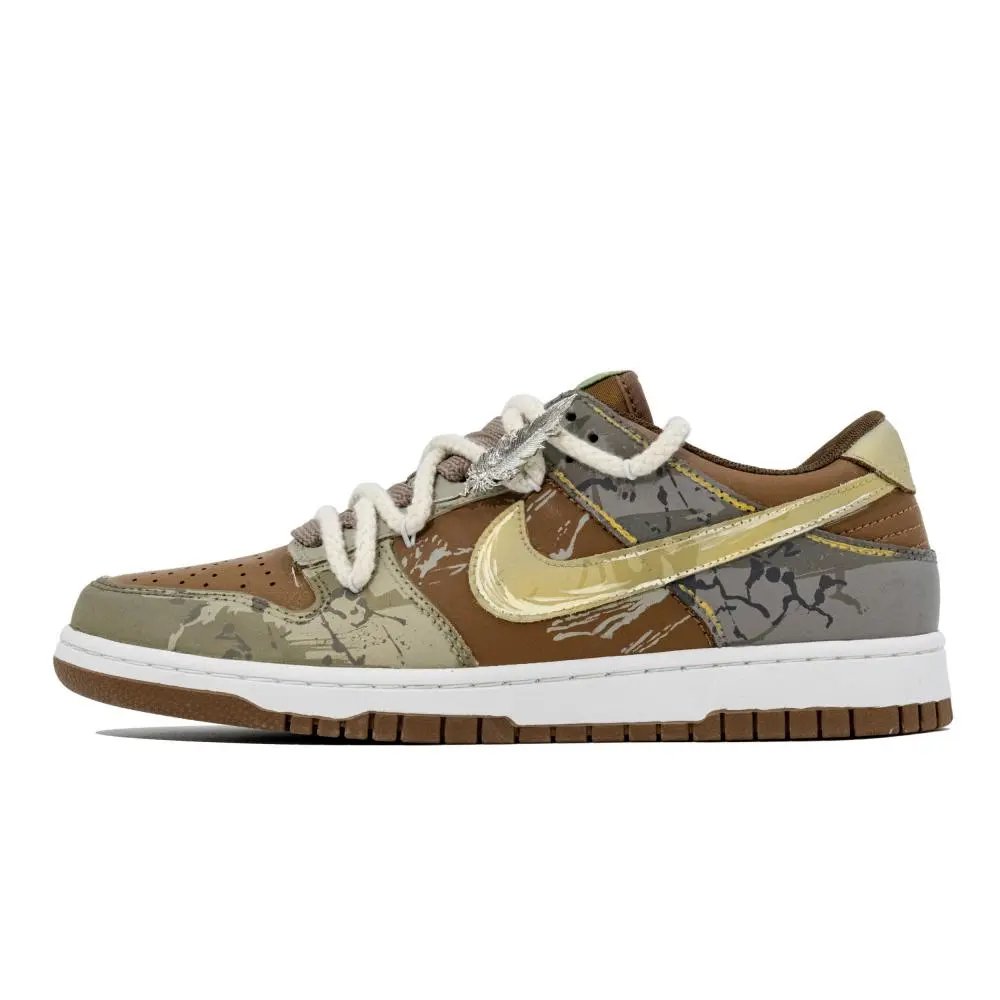 Nike Dunk Tree Vein Growth Ring Abrasion Resistant Low Top Skateboard Shoes Unisex Brown