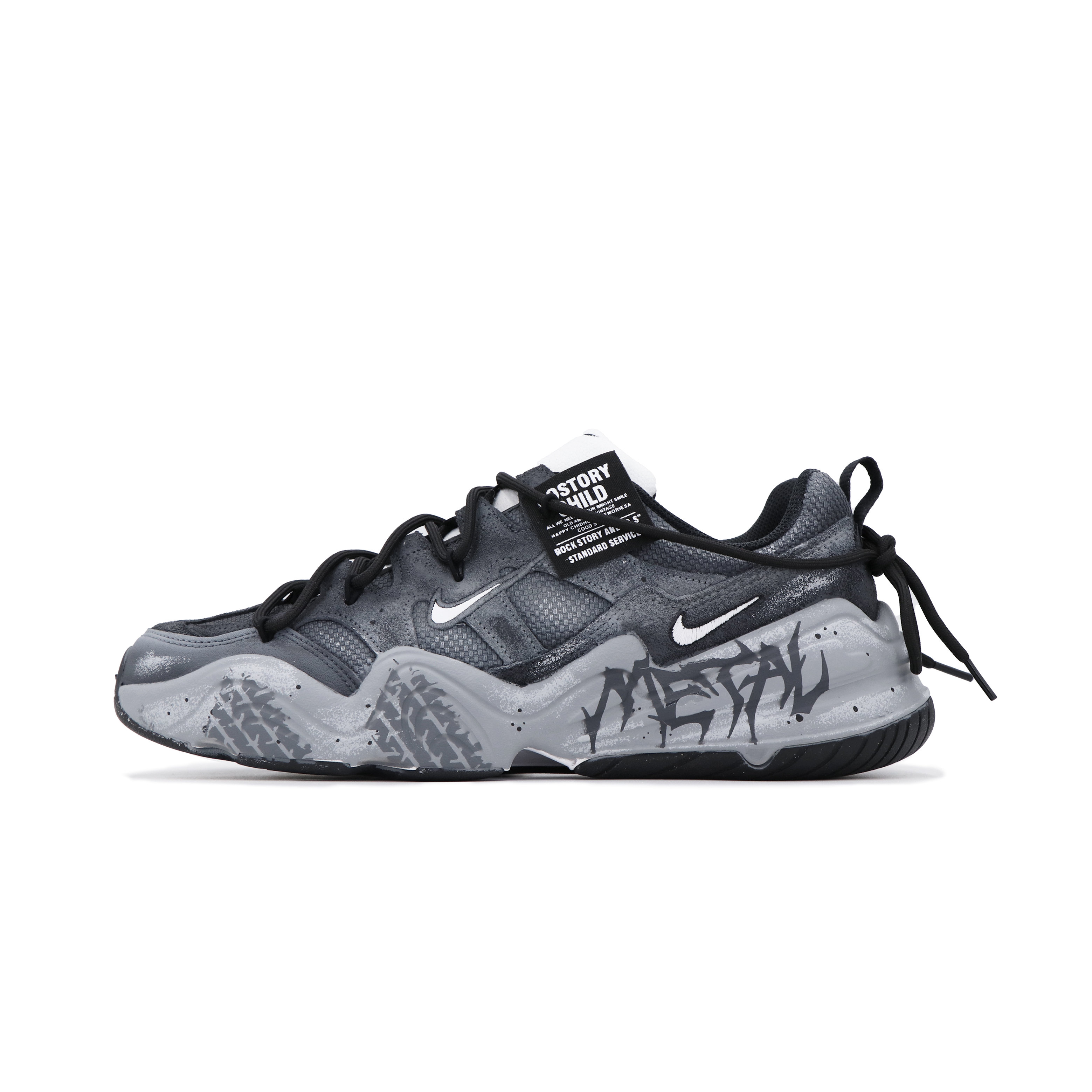 Nike Tech Hera Abrasion Resistant Low top Casual Shoes Men's Black Gray