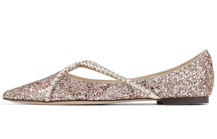 Jimmy Choo Genevi Crystal-embellished Ballerina Shoes
