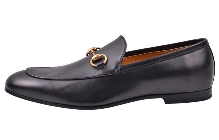 GUCCI Black Leather Horsebit Quentin Loafers