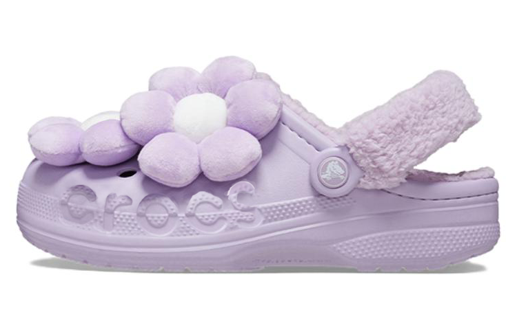 Crocs Baya Lined Fuzz Strap Singles Day 'Purple White' Women's