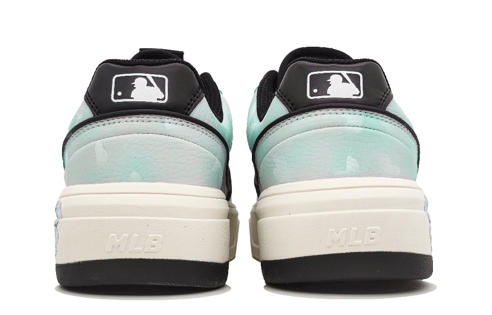 MLB Chunky Liner Abrasion-Resistant Slip-Resistant Low-Top Skateboard Shoes Unisex Beige Green