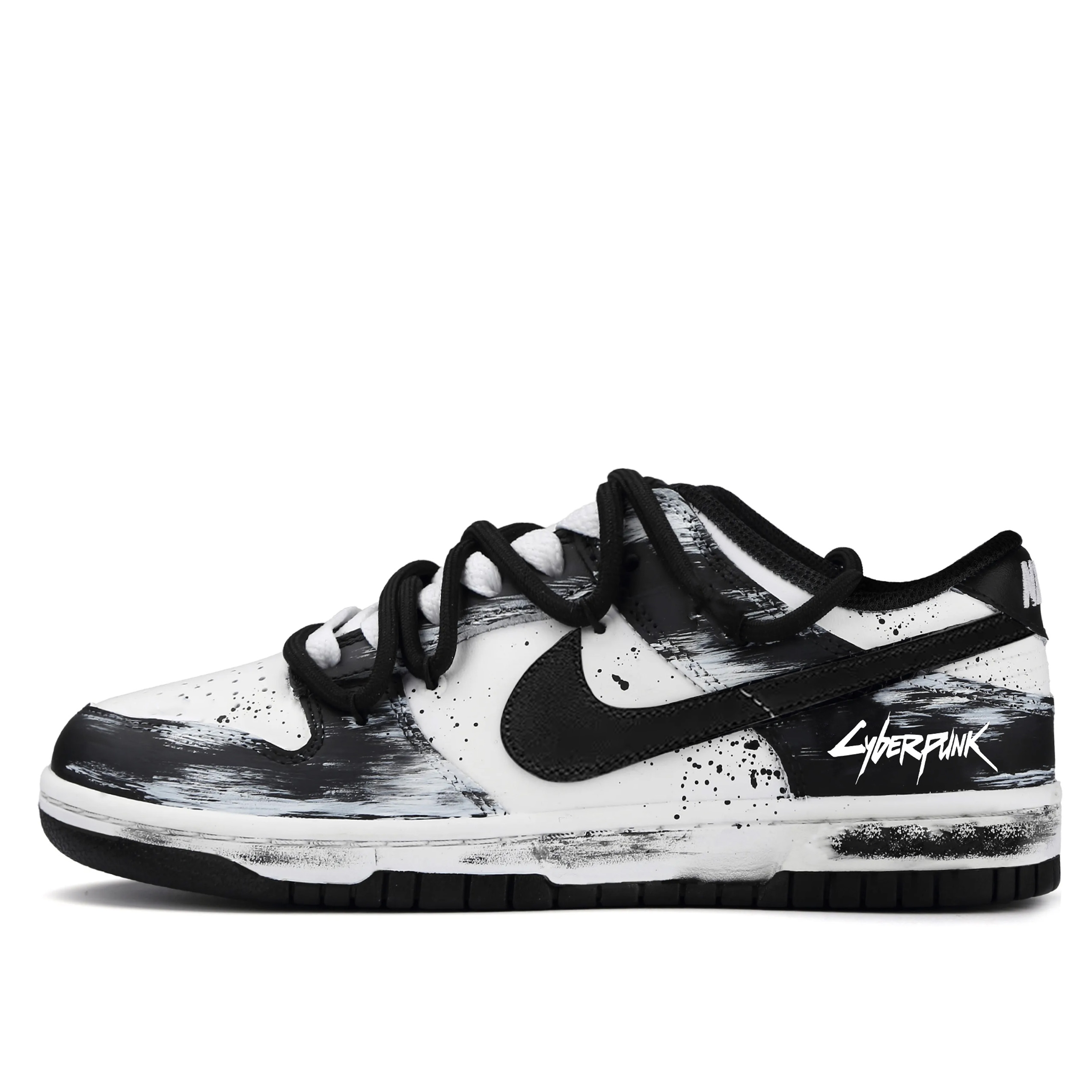 Nike Dunk Abrasion Resistant Low top Skateboard Shoes Unisex Black White
