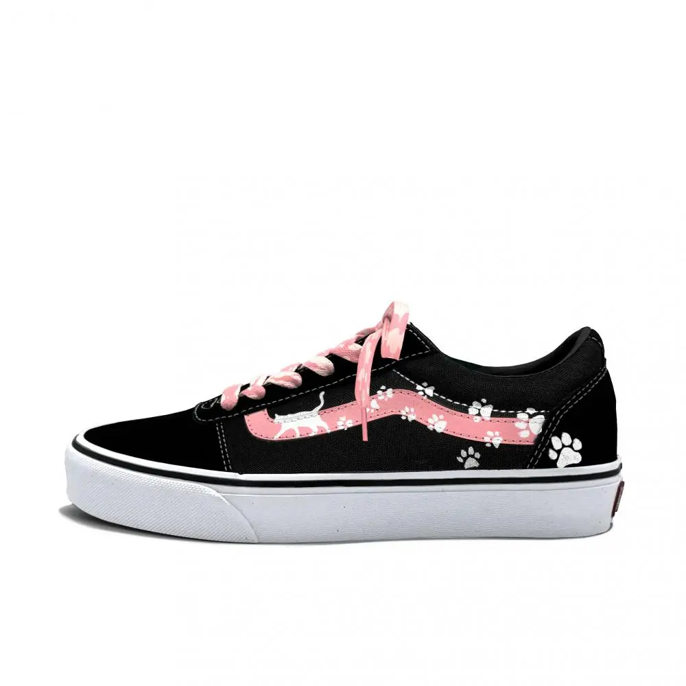 Vans Ward Abrasion Resistant Low top Skateboard Shoes Women's Pink White