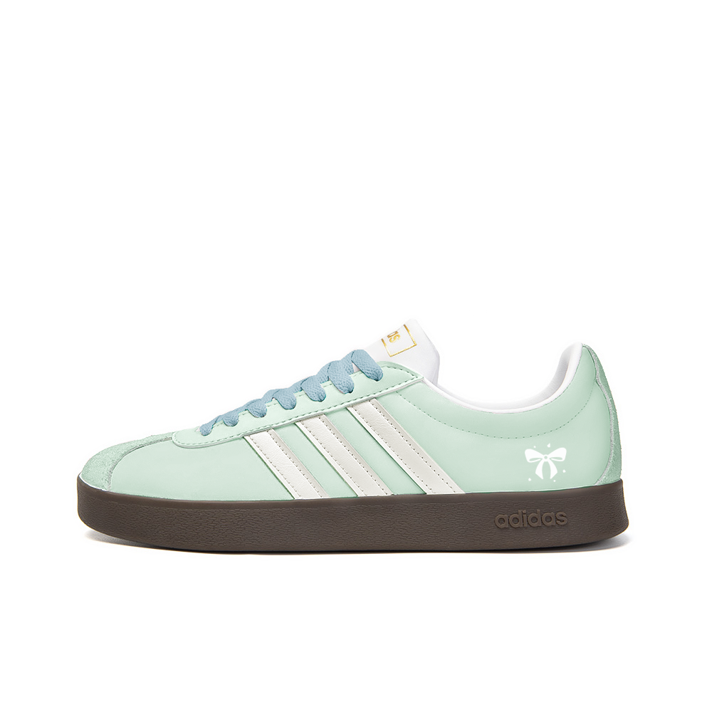 Adidas Neo VL Court 2.0 Anti-Slip Wear-Resistant Low-Top Skateboard Shoes Unisex Green White