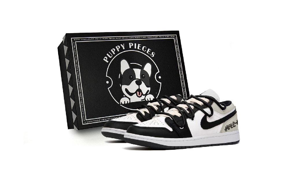 Jordan Air Jordan 1 Low-Top Vintage Basketball Shoes Men's Black White Gray