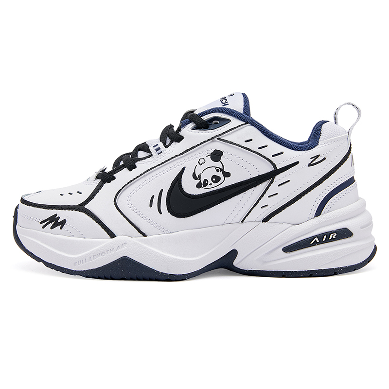 Nike Air Monarch 4 Height Increasing, Slip Resistant, Abrasion Resistant Low Top Chunky Sneakers Unisex Black White