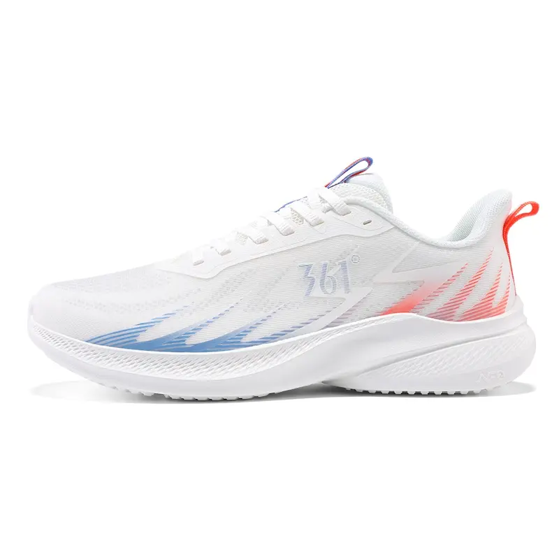 361° Abrasion Resistant Breathable Low Top City Commute Running Shoes Men's White Red Blue