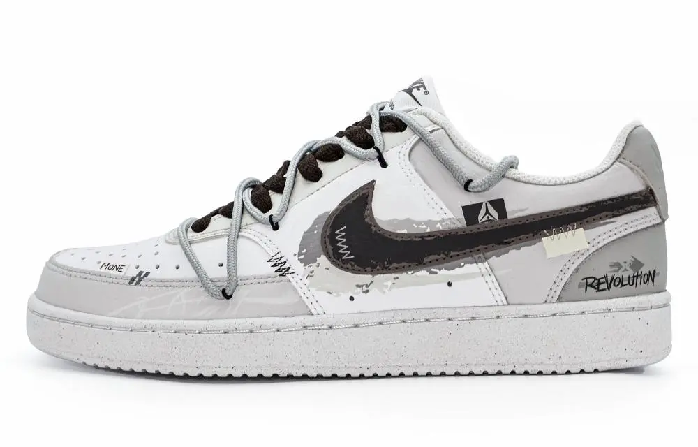 Nike Court Vision 1 Skateboard Shoes Unisex Low top Gray White