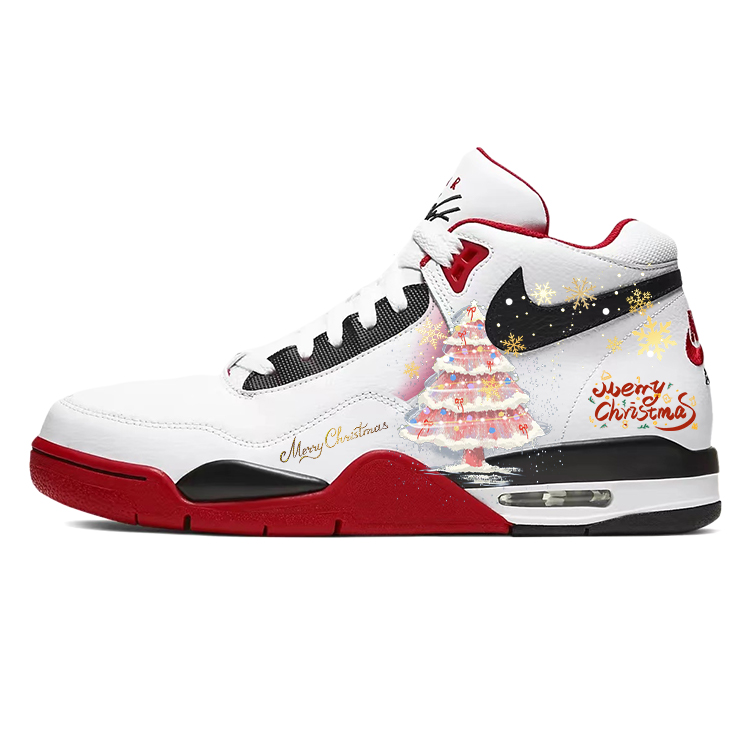 Nike Flight Legacy Anti-Slip Wear-Resistant Mid-Top Vintage Basketball Shoes Unisex Red