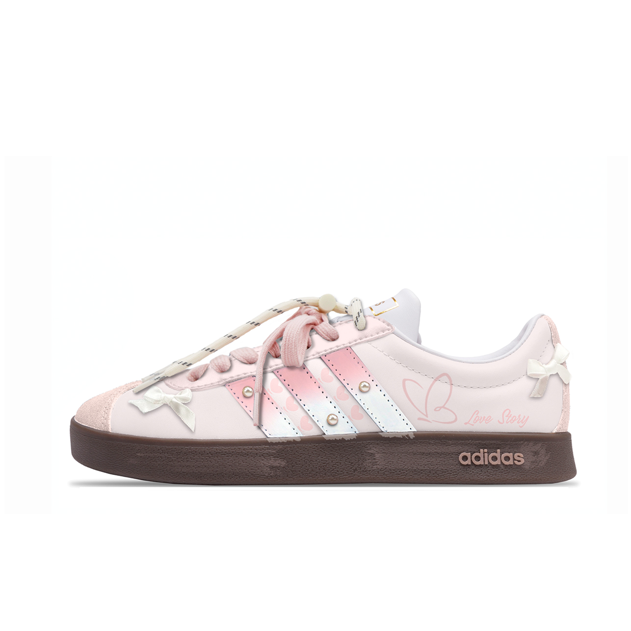 Adidas Neo VL Court 2.0 Butterfly Love Shock Absorbers Low Top Skateboard Shoes Unisex Pink Brown купить в интернет-магазине Yoocart с быстрой доставкой по России.