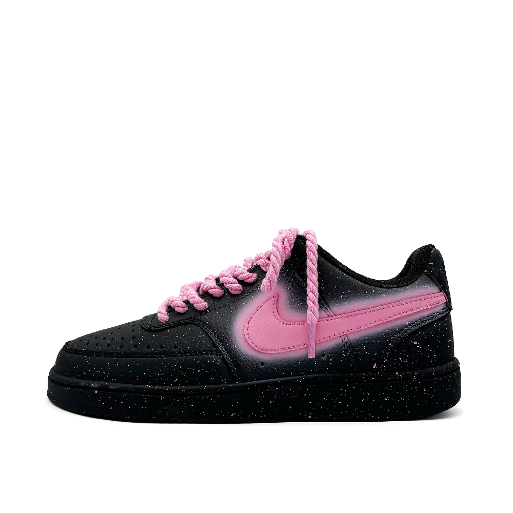 Nike Court Vision Wear-Resistant Slip-Resistant Low-Top Skateboard Shoes Unisex Black Pink