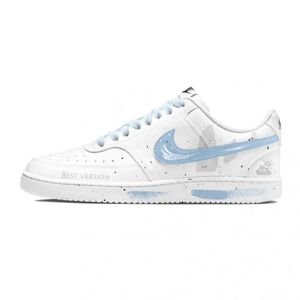 Nike Court Vision 1 Low top Skateboard Shoes Men's Blue White