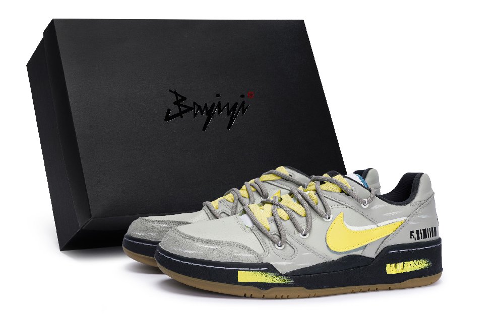Nike Full Force 811 Manufacturing Anti-Slip Wear-Resistant Low-Top Skateboard Shoes Men's Black Yellow
