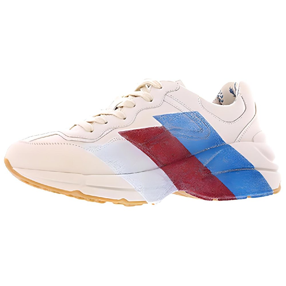 GUCCI Rhyton Cushioning Low-Top Chunky Sneakers Women's White Red Blue